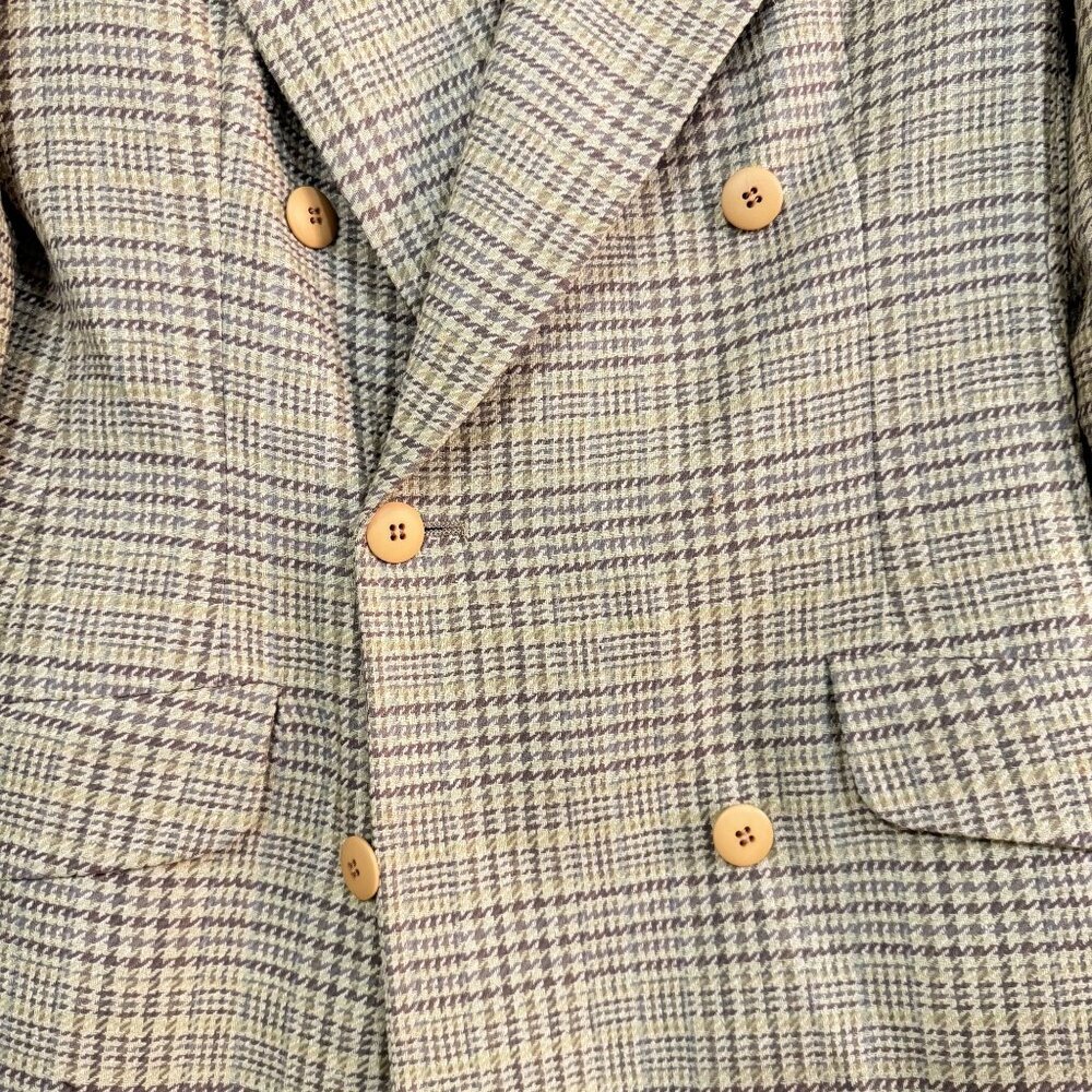 Vintage Burberrys Double Breasted Plaid Wool Blazer Jacket 90s Tailored Coat 8 - Picture 3 of 8